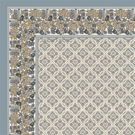 Pattachitra collection grey and golden Double Bedsheet with pillow ...