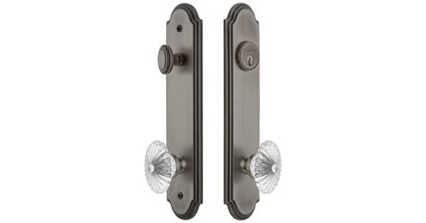 Grandeur 839439 Arc Solid Brass Tall Plate Single Cylinder Keyed Entry ...