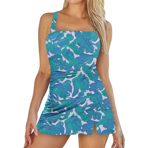 FNFYFH Strapless Tankini Swimsuits for Women with Skirt, Women Tummy ...