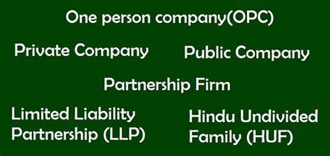 Types of Entities for Doing Business