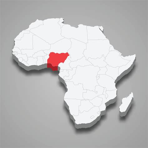 country location within Africa. 3d map Nigeria 22754457 Vector Art at ...