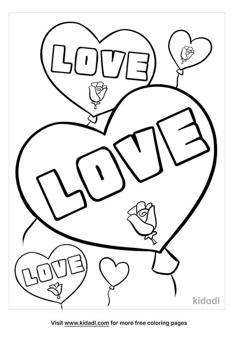 Free Love Coloring Page | Coloring Page Printables | Kidadl