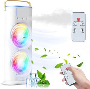 MAK Quite Mini Fan with Remote Controller, LED Light, Moving Fan ...