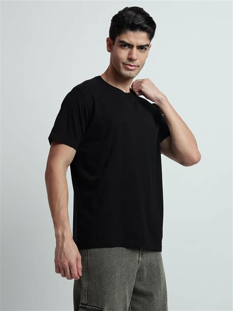 Rarebond Cloud Black Half Sleeve Comfort Fit T-shirt – rarebondstudios