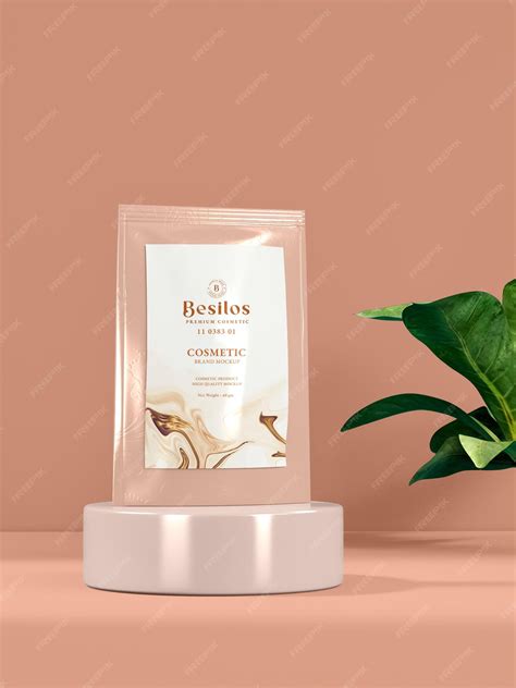 Premium PSD | Glossy foil cosmetic pouch bag branding mockup