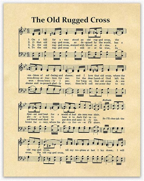 Wallbuddy Vintage Hymn Print - The Old Rugged Cross - 5x7 India | Ubuy