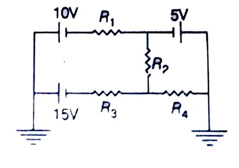 In the circuit shown in figure For what ratio `(R_(2))/(R_(4 ...
