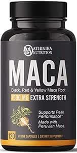Natgrown Organic Maca Root Powder Capsules 1500 mg with Black + Red ...