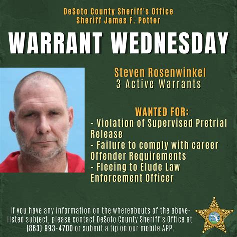 🚨 WARRANT WEDNESDAY ALERT... - DeSoto County Sheriff's Office