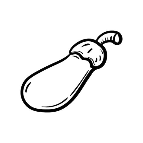 Handdrawn bakłażan doodle ikona. Ręcznie rysowane czarny szkic. Symbol ...