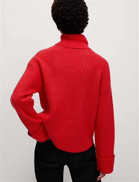 Buy Ribbed Roll Neck Jumper at Marks & Spencer