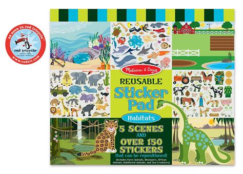 Buy Melissa & Doug Reusable Sticker Pad-Habitats, Multi Color Online at ...