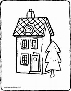 malvorlagen haus ein haus mit einem baum kiddimalseite malvorlagen haus ein haus mit einem baum kiddimalseite