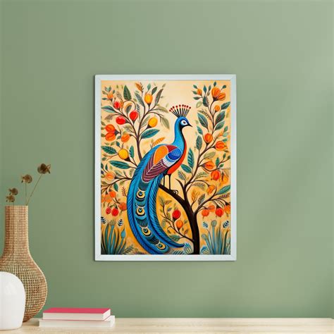 Peacock Blooms Canvas: Chitran's Premium Wall Art – Sowpeace
