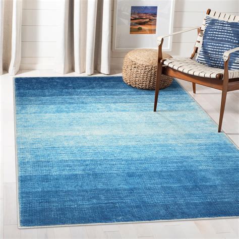 Wonnitar Modern Ombre Area Rug 4x6, Washable Blue Rugs for Living Room ...