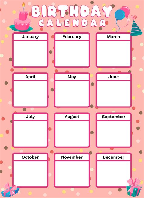 Printable Birthday Months - Printable Word Searches