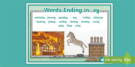 Words Ending in -ey Word Mat (teacher made) - Twinkl