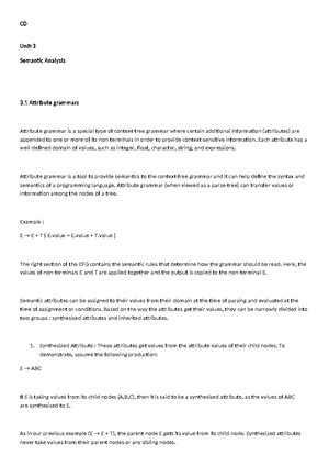 CD unit 1 - Introduction: Phases of compilation and overview. Lexical ...