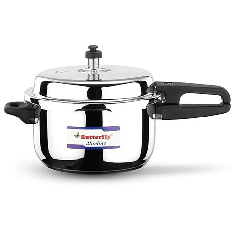 Buy Butterfly Blue Line Stainless Steel Outer Lid Pressure Cooker, 5 ...