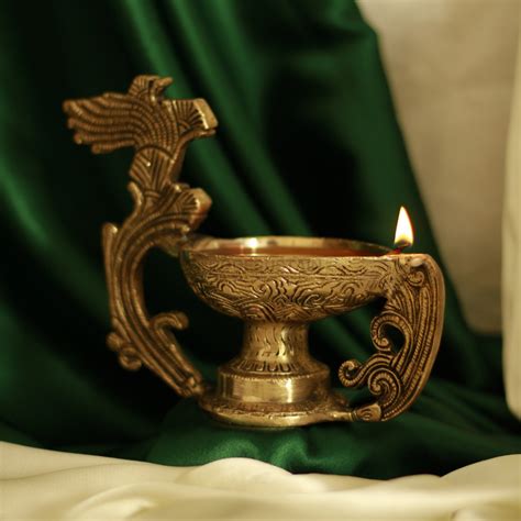 Large Brass Akhand Diya | Traditional Oil Lamp for Spiritual ...