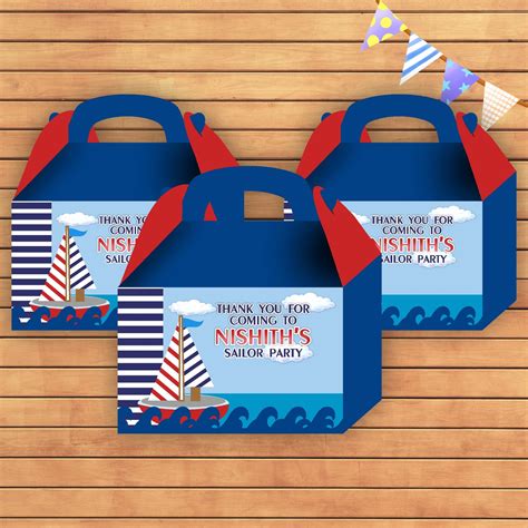 Sailor Theme Goodie Return Gift Boxes | Birthday Party Supplies – Party ...