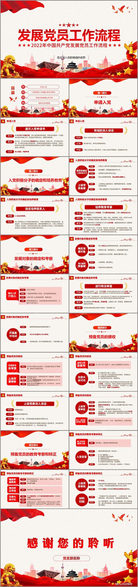 发展党员工作流程PPT模板下载_红动中国