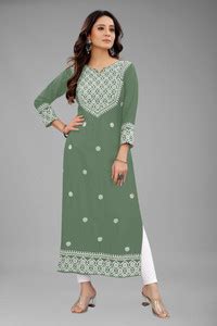 fantasy fab Women Embroidered Straight Kurta - Buy fantasy fab Women ...