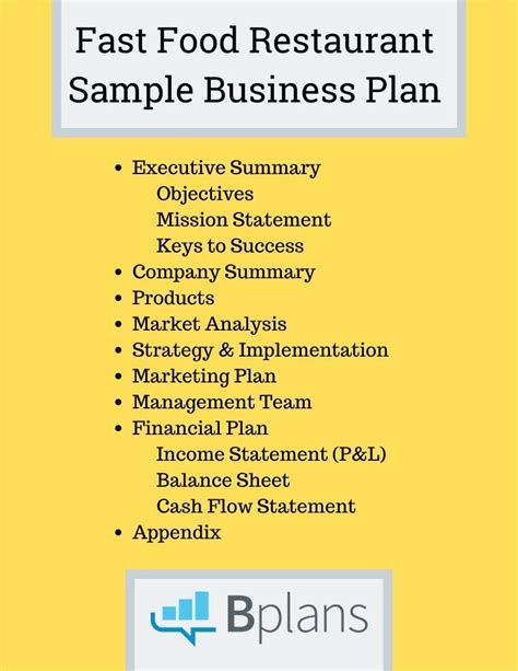 Restaurant Business Plan Template 的图像结果