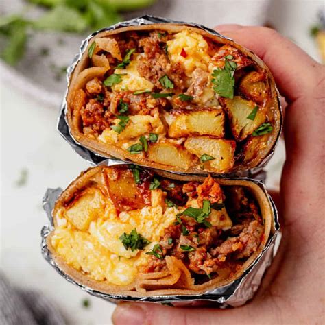 Chorizo Breakfast Burritos with Potatoes and Eggs