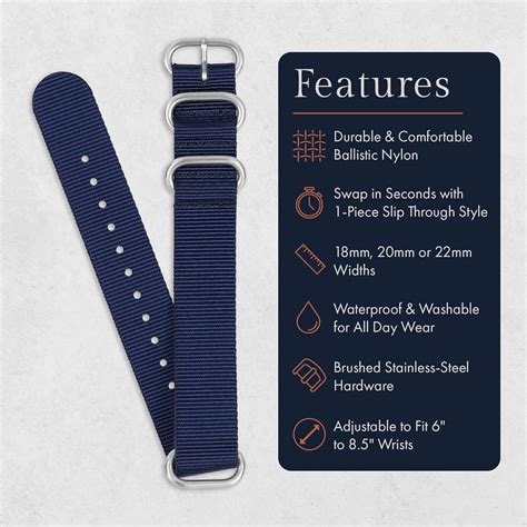 Buy Benchmark Nylon Watch Band - One Piece Waterproof Ballistic Nylon ...