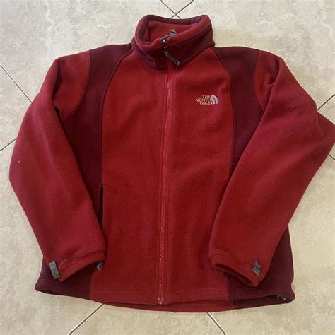 NORTH FACE RED FLEECE JACKET EXCELLENT CONDITION... - Depop
