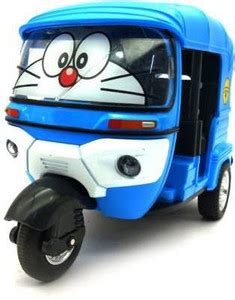 manvi Cartoon Theme Friction Powered Wheels Auto Rickshaw Toy with ...