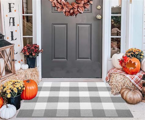 Amazon.com: Door Mats Outdoor 24''X35'' Buffalo Plaid Front Porch Rug ...