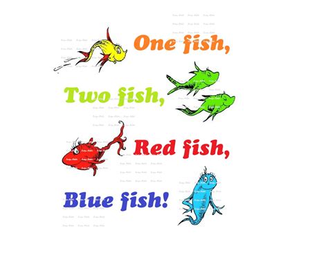 Printable One Fish Two Fish Red Fish Blue Fish