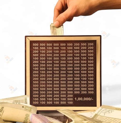 Revernest Wooden Money/Piggy Bank, Money Box, Coin Box with Carved ...
