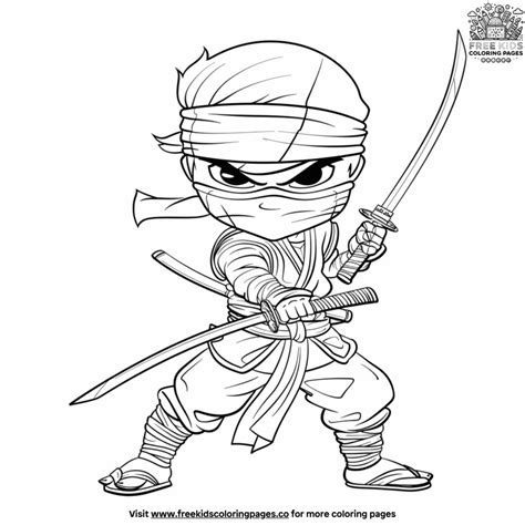 Baby Ninja Coloring Pages