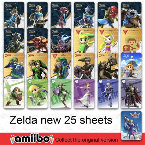 Buy 25-Pack Zelda Series Amiibo Cards, botw link NFC Compatible Wii U ...