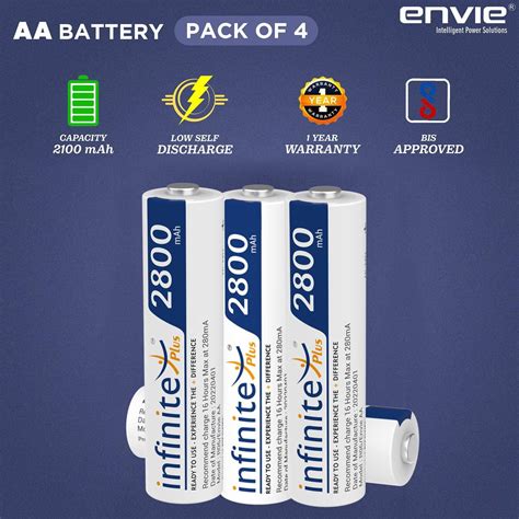 Buy ENVIE (AA28004PL) AA Rechargeable Batteries | High Capacity Ni-MH ...