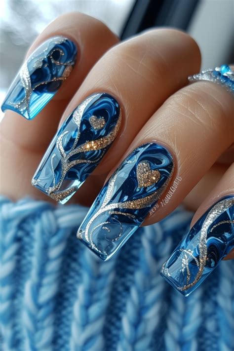 Blue and Silver Nails 2024 Magic: 💫 Starlight Elegance | Stylish nails ...
