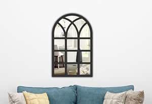 CAMB Creations Window Design Wooden Wall Decor for Drawing Room, Living ...
