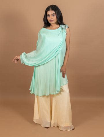 Ranas Sea Green Color party Dress