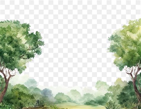 Spring scenery border nature land | Free Photo Illustration - rawpixel