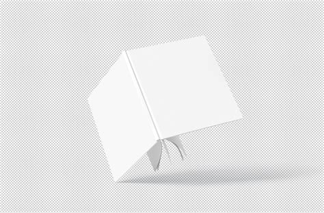 Square Hardcover Book Mockup Floating Open View | ZippyPixels