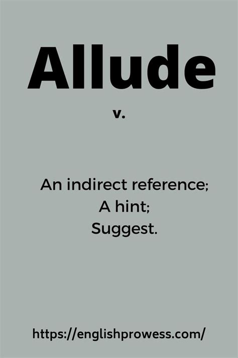 Allude Meaning | English vocabulary words, New vocabulary words ...