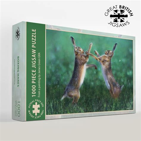 Boxing Hares 1000 Piece Jigsaw Puzzle – Artist James Green - genus of hares crossword clue
