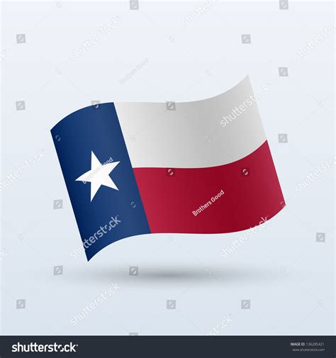 State Texas Flag Waving Form On Stock Vector (Royalty Free) 136285421