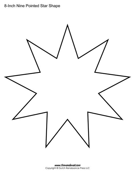 Free printable nine pointed star templates – Artofit