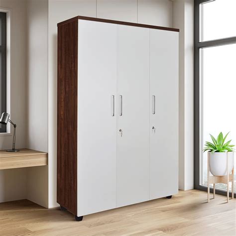TADesign Ender Premium Almirah Engineered Wood 3 Door Wardrobe, Oak ...