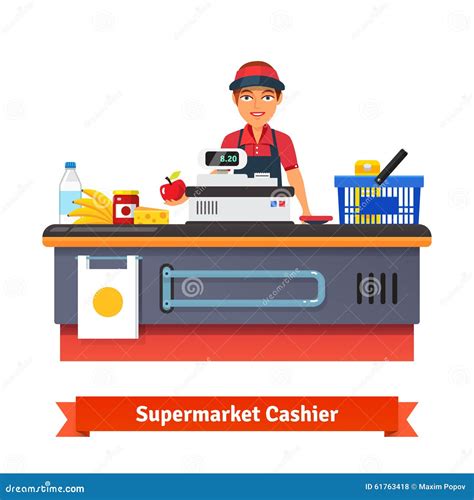 Grocery Store Clerk Clipart Black And White