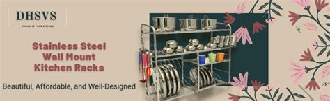 DHSVS Stainless Steel Wall Mount Kitchen Dish Rack/Multipurpose Kitchen ...